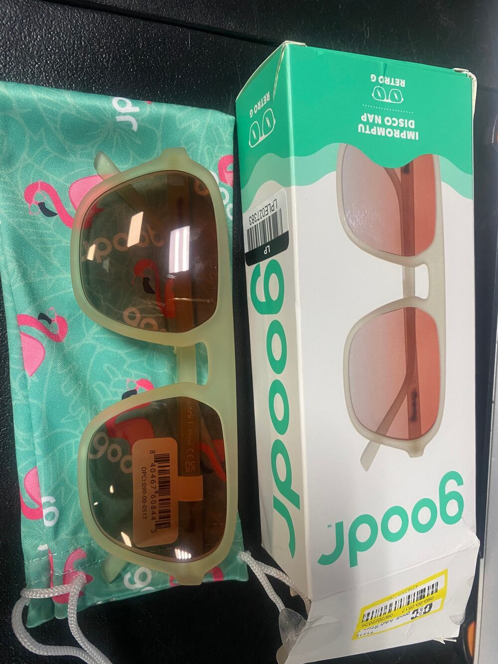 NWT - goodr adult Retro G Impromptu Disco Nap Plastic Square Sunnies
